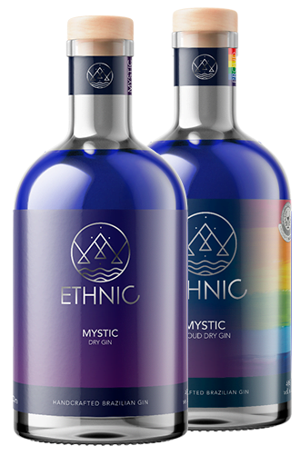 duas garrafas de ethnic gin